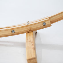 Load image into Gallery viewer, 12ft Natural Wooden Arc Hammock Stand & King Quilted Hammock in Cream