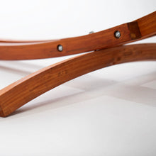 Load image into Gallery viewer, 12ft Wooden Arc Hammock Stand & King Quilted Hammock in Brown