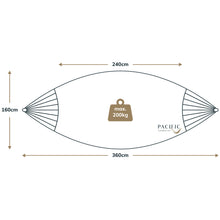 Load image into Gallery viewer, 10ft Black Universal Steel Hammock Stand &  Authentic Double Raya Hammock in Nautico