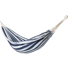 Load image into Gallery viewer, 10ft Black Universal Steel Hammock Stand &  Authentic Double Raya Hammock in Nautico
