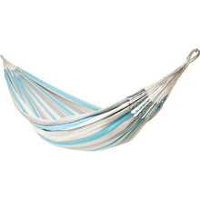 Load image into Gallery viewer, 10ft Black Universal Steel Hammock Stand & Authentic Double Raya Hammock in Ocean Storm
