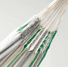 Load image into Gallery viewer, 10ft White Universal Steel Hammock Stand & Authentic Double Raya Hammock in Forest Ridge