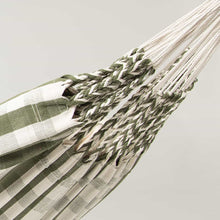 Load image into Gallery viewer, 10ft White Universal Steel Hammock Stand & Authentic Double Vichy Hammock in Urban Olive