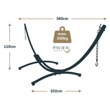 Load image into Gallery viewer, 12ft Steel Arc Hammock Stand in Black
