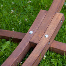 Load image into Gallery viewer, Solid Pine Wood Hammock Stand - Dark Brown