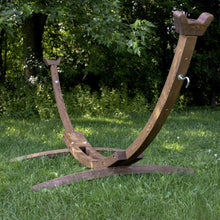 Load image into Gallery viewer, Solid Pine Wood Hammock Stand - Dark Brown