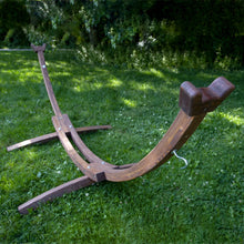 Load image into Gallery viewer, Solid Pine Wood Hammock Stand - Dark Brown
