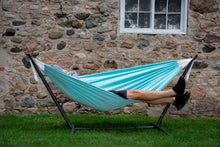 Load image into Gallery viewer, Combo - Double Polyester Hammock with Stand (9ft) - Aqua
