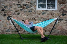 Load image into Gallery viewer, Combo - Double Polyester Hammock with Stand (9ft) - Aqua