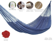 Load image into Gallery viewer, Outdoor Cotton Hammock King - Blue