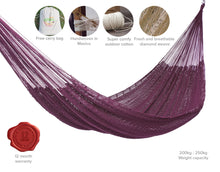 Load image into Gallery viewer, Outdoor Cotton Hammock King - Maroon