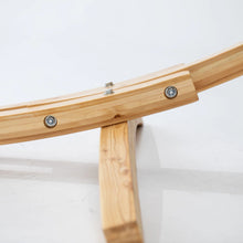 Load image into Gallery viewer, 12ft Natural Wooden Arc Hammock Stand &amp; King Quilted Hammock in Brown