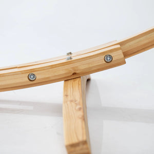12ft Natural Wooden Arc Hammock Stand & King Quilted Hammock in Stone Stripe