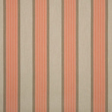 Load image into Gallery viewer, Close-up of Cameo Sunbrella® fabric with coral, beige and taupe stripes.