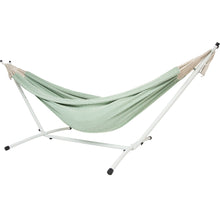 Load image into Gallery viewer, 10ft White Universal Steel Hammock Stand &amp; Authentic Double Clasico Hammock in Eucalyptus