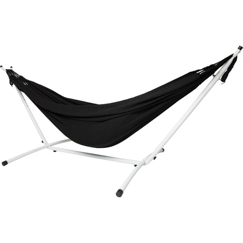 10ft White Universal Steel Hammock Stand & Authentic Double Clasico Hammock in Midnight
