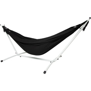 10ft White Universal Steel Hammock Stand & Authentic Double Clasico Hammock in Midnight