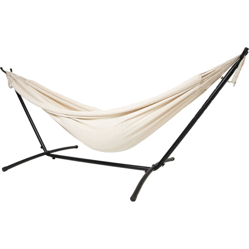 10ft Black Universal Steel Hammock Stand & Authentic Double Clasico Hammock in Natura