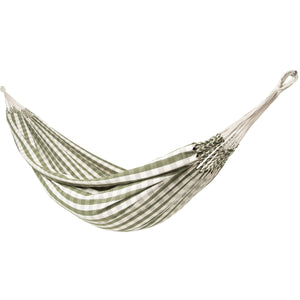 10ft White Universal Steel Hammock Stand & Authentic Double Vichy Hammock in Urban Olive