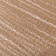 Load image into Gallery viewer, Close-up of the tan Caribbean hammock’s tightly woven polyester rope mesh