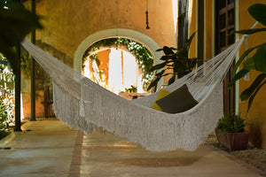 Cascade Hand Woven Authentic Mexican Hammock in Ivory
