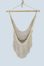 Load image into Gallery viewer, Cascading Fringed Cotton Rope Mexican Hammock Swing from Mexico in Ivory