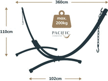 Load image into Gallery viewer, 12ft Steel Arc Hammock Stand &amp; King Quilted Hammock in Stone Stripe