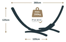 Load image into Gallery viewer, 12ft Natural Wooden Arc Hammock Stand &amp; King Quilted Hammock in Brown