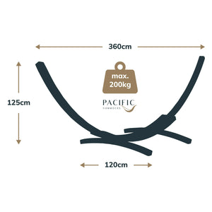 12ft Wooden Arc Hammock Stand & King Quilted Hammock in Stone Stripe