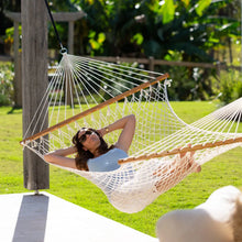 Load image into Gallery viewer, Resort King Polyester Rope Hammock in Cream