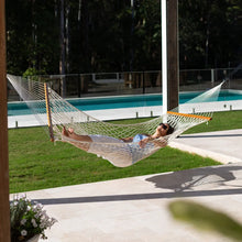 Load image into Gallery viewer, Resort King Polyester Rope Hammock in Cream