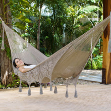 Load image into Gallery viewer, Deluxe Outdoor Cotton Hammock King - Grey Moon