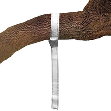 Load image into Gallery viewer, Grey Tree Loop strap looped around a tree branch, with the attachment loop hanging below