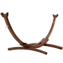 Load image into Gallery viewer, Solid Pine Wood Hammock Stand - Dark Brown