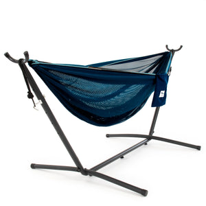 8ft Mesh Hammock Combo in Navy and Turquoise