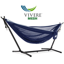 Load image into Gallery viewer, 8ft Mesh Hammock Combo in Navy and Turquoise
