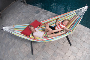 Combo - Double Polyester Hammock with Stand (8ft) - Ciao