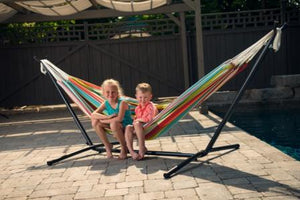 Combo - Double Polyester Hammock with Stand (8ft) - Ciao