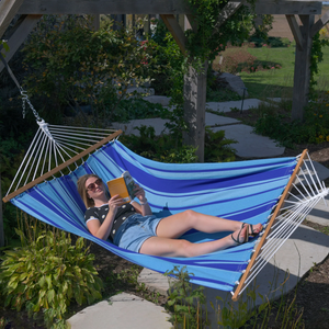 Cotton Double Spreader Bar Hammock - Island Breeze