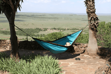 Load image into Gallery viewer, Nylon Parachute Camping Hammock Chocolate/Turquoise