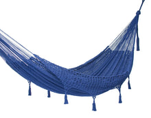 Load image into Gallery viewer, Deluxe Outdoor Cotton Hammock King - Blue