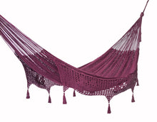 Load image into Gallery viewer, Deluxe Outdoor Cotton Hammock King - Maroon