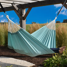 Load image into Gallery viewer, Double Brazilian Polyester Hammock in Aqua 