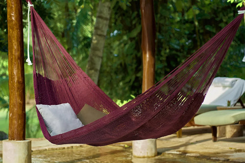 Outdoor Cotton Hammock King - Maroon