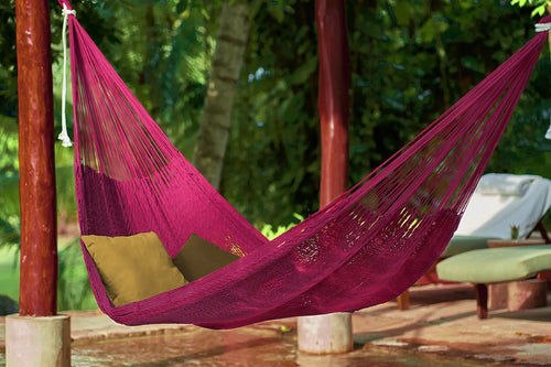 Outdoor Cotton Hammock King - Mexican Pink