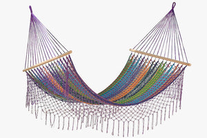 Spreader Bar Hammock Queen with Crochet Fringe - Colorina