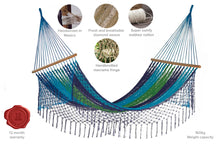 Load image into Gallery viewer, Spreader Bar Hammock Queen with Crochet Fringe - Oceanica