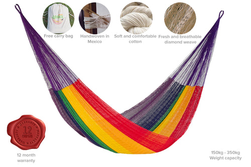 Cotton Hammock King - Rainbow