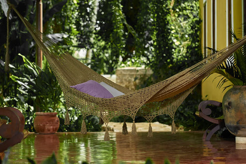 Deluxe Outdoor Cotton Hammock King - Cedar
