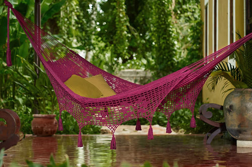 Deluxe Outdoor Cotton Hammock King - Mexican Pink